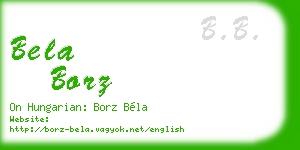 bela borz business card