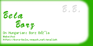 bela borz business card